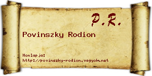 Povinszky Rodion névjegykártya